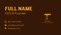 Gold Generic Letter T Business Card Image Preview