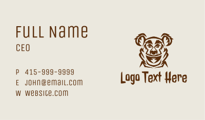 Gaming Grizzly Bear  Business Card Image Preview