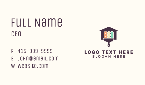 Home Fence Paint Brush Business Card Design Image Preview