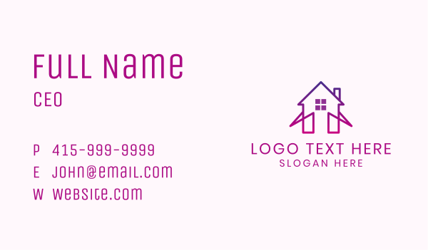 Simple Residential Home Business Card Design Image Preview