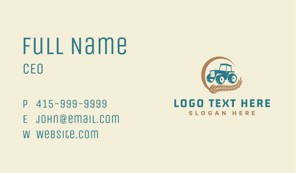 Wheat Farm Tractor Business Card Design Image Preview
