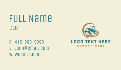 Wheat Farm Tractor Business Card Image Preview