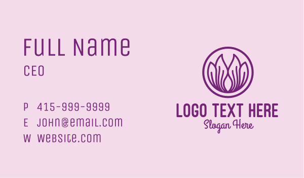Violet Flower Petals  Business Card Design Image Preview