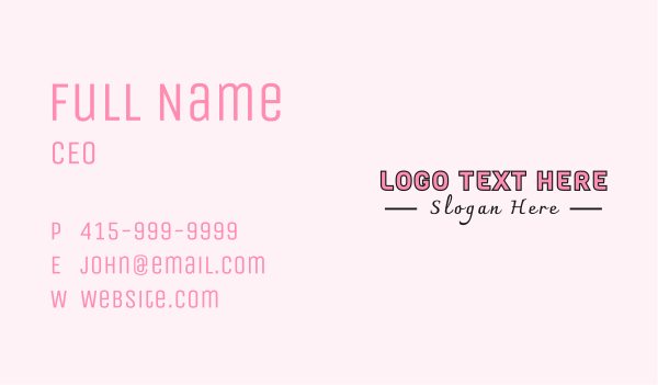 Pink Enterprise Wordmark Business Card Design Image Preview