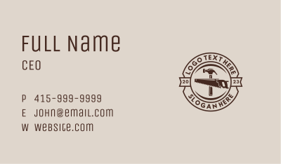 Hammer & Hand Saw Business Card Image Preview