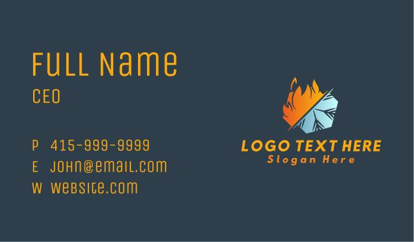 Fire and Ice Hexagon Business Card Design Image Preview
