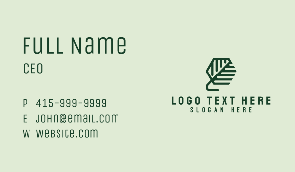 Organic Herb Leaf Business Card Design Image Preview
