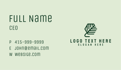 Organic Herb Leaf Business Card Image Preview