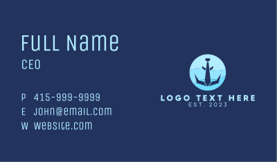 Navy Anchor Necktie  Business Card Image Preview