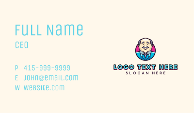 Oldman Scientist Character  Business Card Image Preview