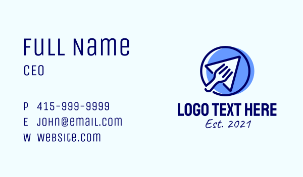 Blue Food Delivery  Business Card Design Image Preview