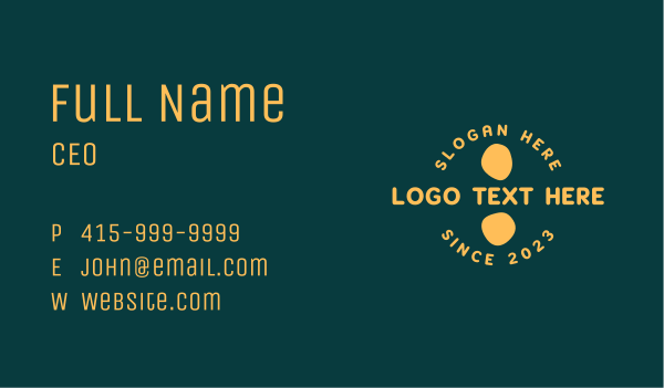 Yellow Circle Dots Business Card Design Image Preview