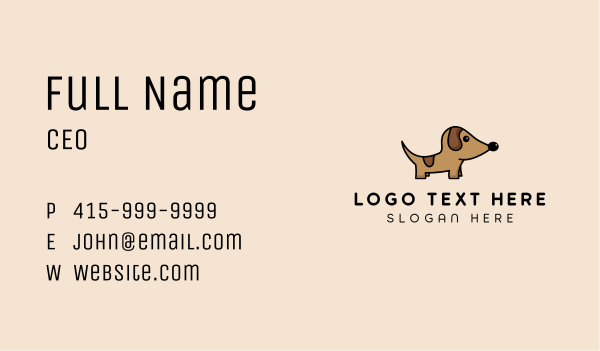 Dachshund Pup Dog  Business Card Design Image Preview