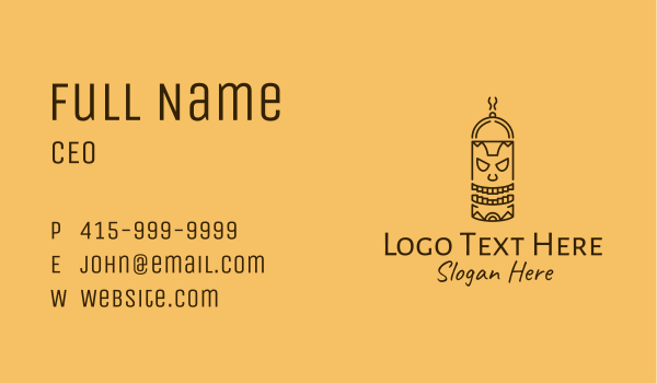 Totem Pole Cooking Outline Business Card Design Image Preview