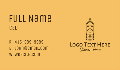 Totem Pole Cooking Outline Business Card Image Preview