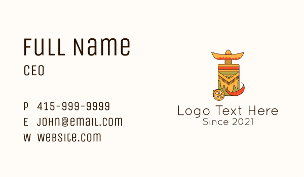 Mexican Chili Drink Business Card Design Image Preview