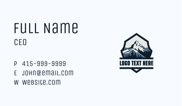 Mountaineer Outdoor Shield Business Card Design Image Preview