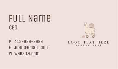 Wildlife Alpaca Llama Business Card Image Preview