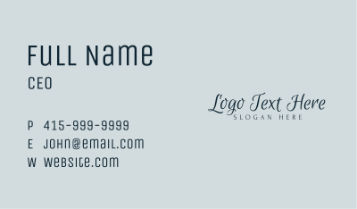 Elegant Script Wordmark Business Card Image Preview