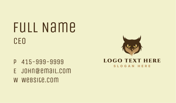 Wildlife Hunting Owl  Business Card Design Image Preview