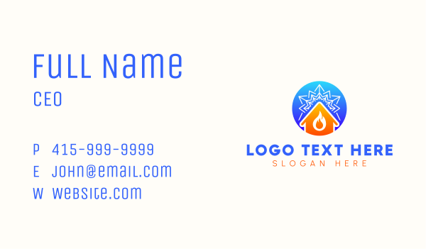 Snowflake Flame House Business Card Design Image Preview