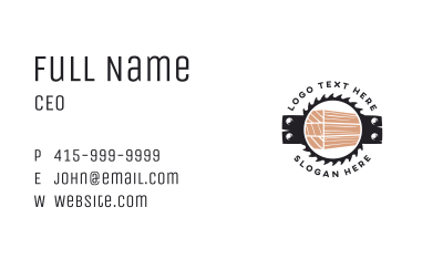 Circular Saw Wood Carpentry Business Card Image Preview