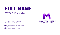 Purple Business Letter M Business Card Image Preview