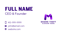 Purple Business Letter M Business Card Design