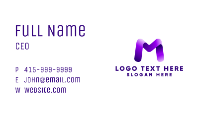 Purple Business Letter M Business Card Image Preview