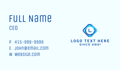 Tech Diamond Lettermark Business Card Image Preview