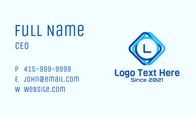 Tech Diamond Lettermark Business Card