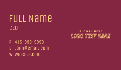 Generic Outlined Wordmark Business Card Image Preview