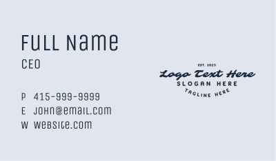Retro Handwriting Wordmark Business Card Image Preview