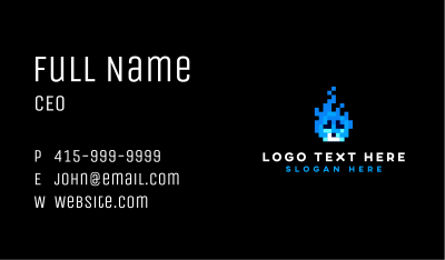 Pixel Fire Ghost Gaming Business Card Image Preview