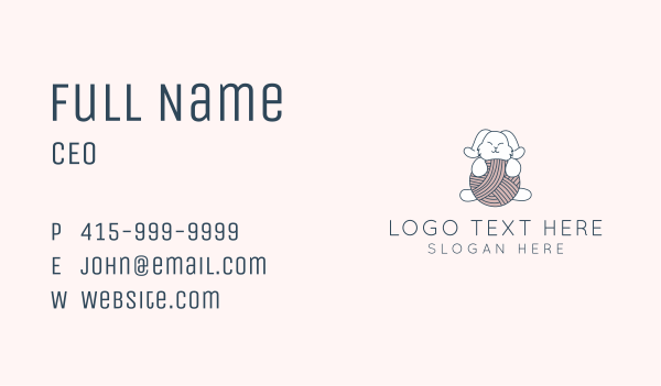 Cute Rabbit Yarn  Business Card Design Image Preview