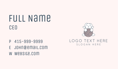 Cute Rabbit Yarn  Business Card Image Preview