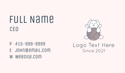 Cute Rabbit Yarn  Business Card Image Preview