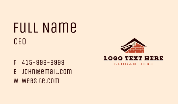 Masonry Brick Plaster Business Card Design Image Preview