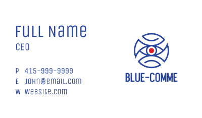 Blue Eye Centerpiece Monoline Business Card Image Preview