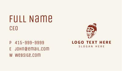 Ancient Tribal Man Tattoo Business Card Image Preview