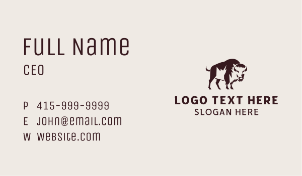 Wild Buffalo Animal Business Card Design Image Preview