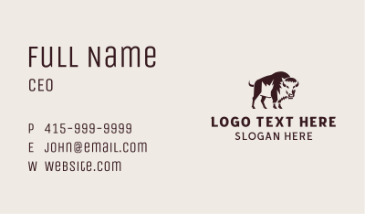 Wild Buffalo Animal Business Card Image Preview
