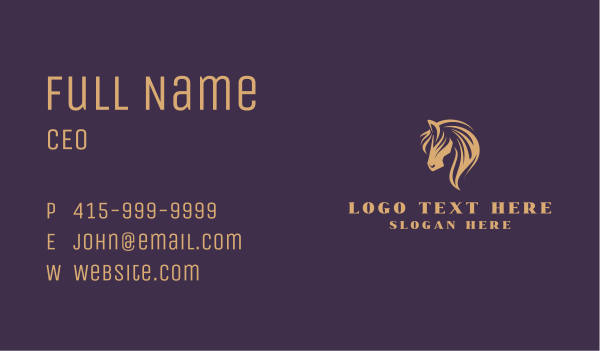 Horse Stable Equine Business Card Design Image Preview