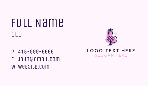 Microphone Radio Podcast Business Card Design Image Preview