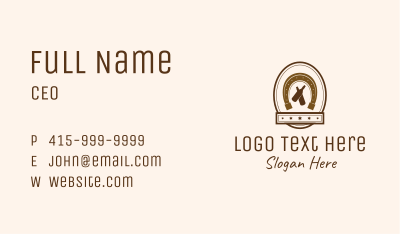 Horseshoe Bottle Badge Business Card Image Preview