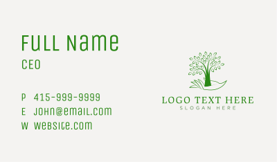Tree Planting Nature Hand Business Card Image Preview