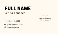 Feminine Script Wordmark Business Card Image Preview