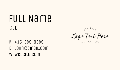 Feminine Script Wordmark Business Card Image Preview