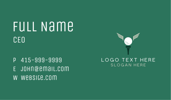 Golf Tee Wings Business Card Design Image Preview