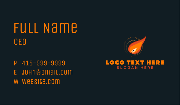 Candle Fire Light Business Card Design Image Preview